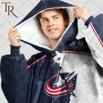 Personalized Nhl Columbus Blue Jackets Mix Jersey Blanket Hoodie