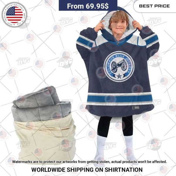 Best Custom Nhl Columbus Blue Jackets Blanket Hoodie