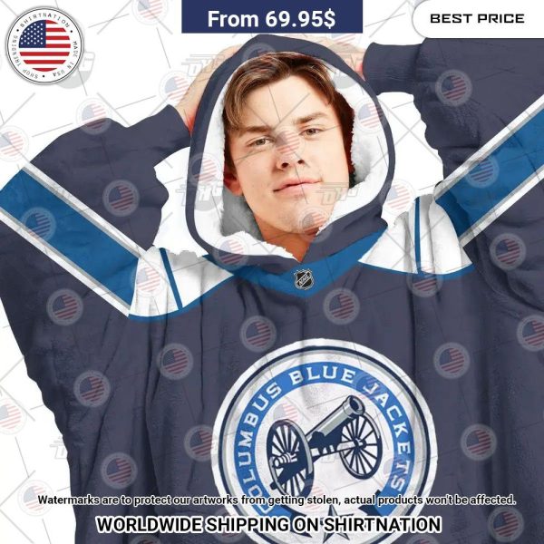 Best Custom Nhl Columbus Blue Jackets Blanket Hoodie