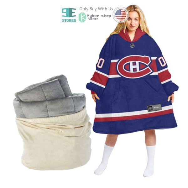 Best Personalized Montreal Canadiens Logo Blue Hooded Blanet Hoodie