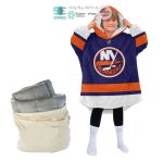 Best Personalized New York Islanders Blue Orange Hooded Blanet Hoodie