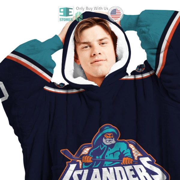 Best Personalized New York Islanders Blue Hooded Blanet Hoodie