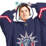 Best Personalized New York Rangers Blue Hooded Blanet Hoodie