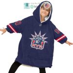 Best Personalized New York Rangers Blue Hooded Blanet Hoodie