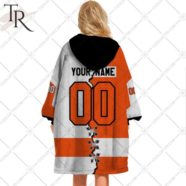 Personalized Nhl Philadelphia Flyers Mix Jersey Blanket Hoodie
