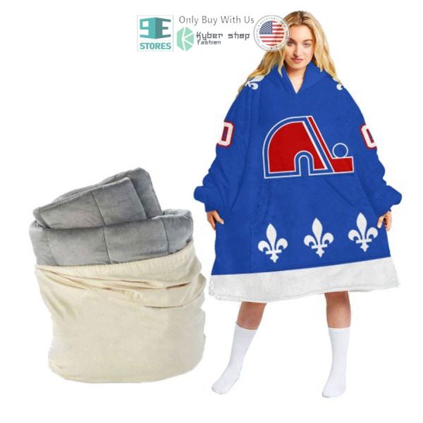 Best Personalized Quebec Nordiques Blue Hooded Blanet Hoodie