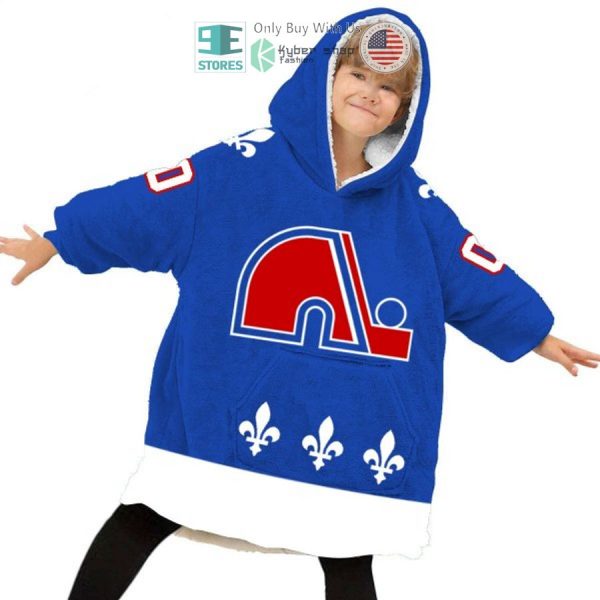 Best Personalized Quebec Nordiques Blue Hooded Blanet Hoodie