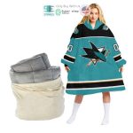 Best Personalized San Jose Sharks Blue Hooded Blanet Hoodie