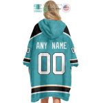Best Personalized San Jose Sharks Blue Hooded Blanet Hoodie