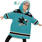 Best Personalized San Jose Sharks Blue Hooded Blanet Hoodie