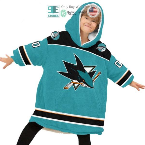 Best Personalized San Jose Sharks Blue Hooded Blanet Hoodie
