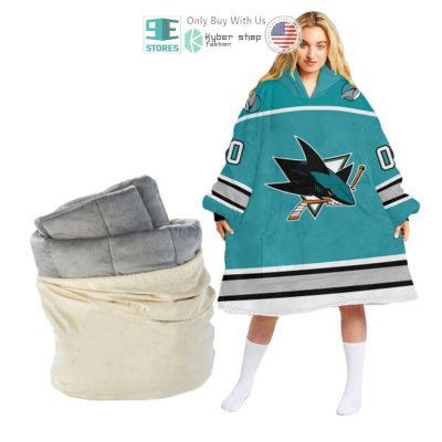 Best Personalized San Jose Sharks Logo Blue Hooded Blanet Hoodie