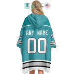 Best Personalized San Jose Sharks Logo Blue Hooded Blanet Hoodie