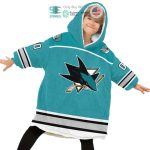 Best Personalized San Jose Sharks Logo Blue Hooded Blanet Hoodie
