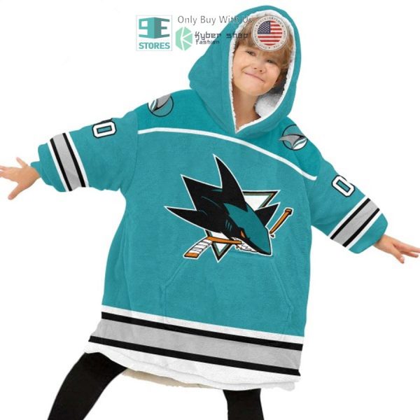 Best Personalized San Jose Sharks Logo Blue Hooded Blanet Hoodie