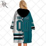Personalized Nhl San Jose Sharks Mix Jersey Blanket Hoodie