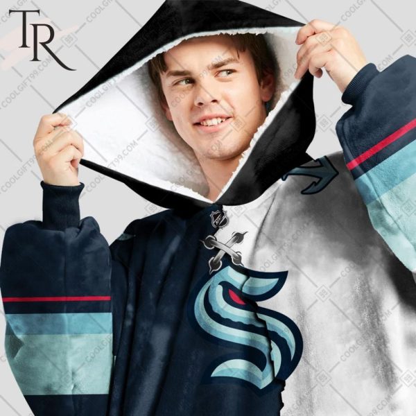 Personalized Nhl Seattle Kraken Mix Jersey Blanket Hoodie