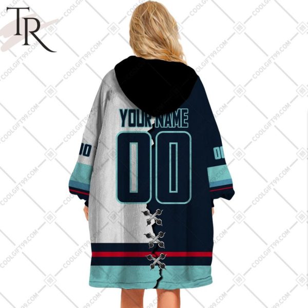 Personalized Nhl Seattle Kraken Mix Jersey Blanket Hoodie