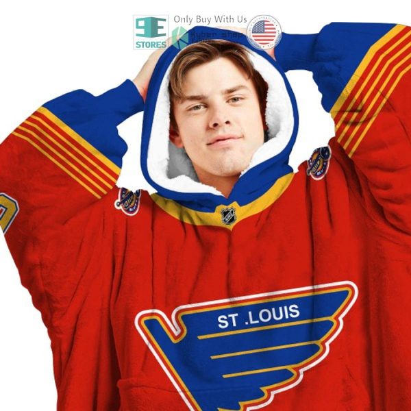Best Personalized St. Louis Blues Logo Red Hooded Blanet Hoodie