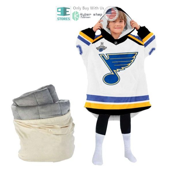 Best Personalized St. Louis Blues Logo White Hooded Blanet Hoodie