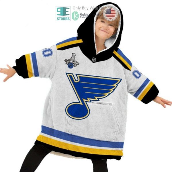 Best Personalized St. Louis Blues Logo White Hooded Blanet Hoodie