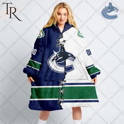 Personalized Nhl Vancouver Canucks Mix Jersey Blanket Hoodie