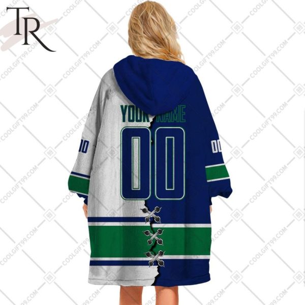 Personalized Nhl Vancouver Canucks Mix Jersey Blanket Hoodie