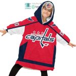 Best Personalized Washington Capitals Red Blue Hooded Blanet Hoodie