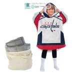 Best Personalized Washington Capitals White Blue Hooded Blanet Hoodie