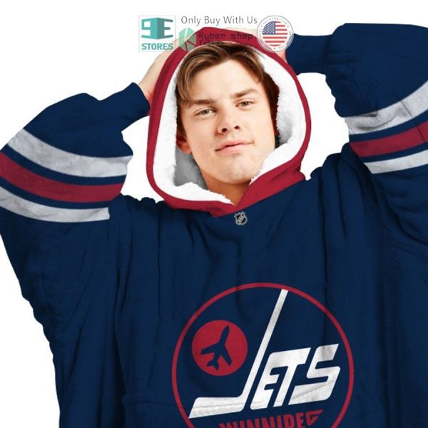 Best Personalized Winnipeg Jets Blue Hooded Blanet Hoodie