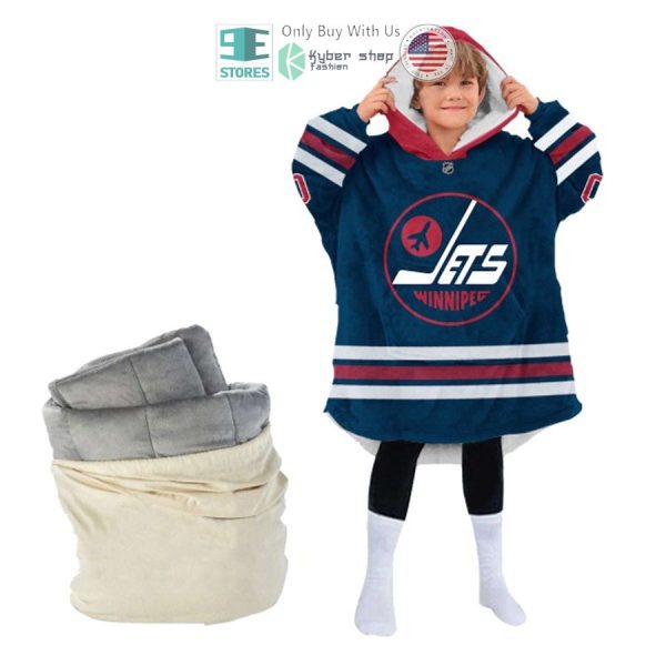 Best Personalized Winnipeg Jets Blue Hooded Blanet Hoodie