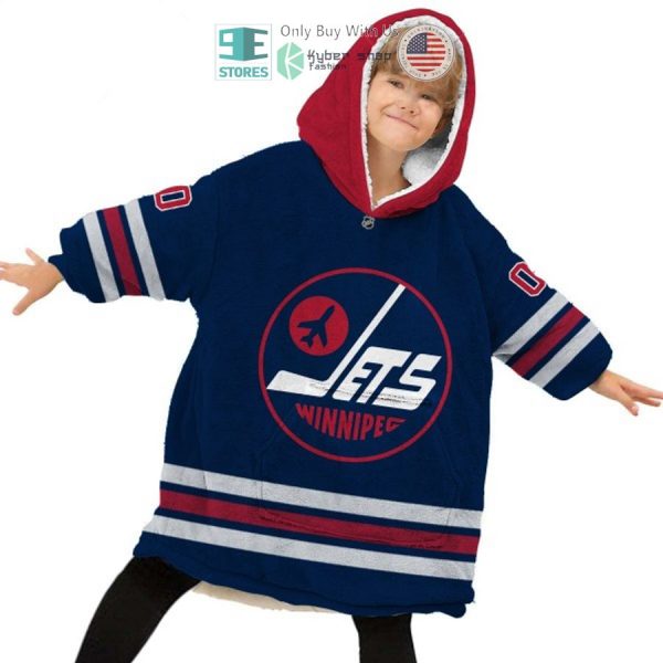 Best Personalized Winnipeg Jets Blue Hooded Blanet Hoodie