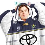 Best Personalized North Queensland Cowboys Toyota White Blue Hooded Blanet Hoodie