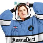 Best Personalized Nrl Cronulla-Sutherland Sharks Blue Hooded Blanet Hoodie