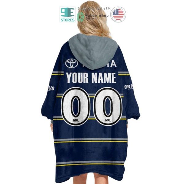Best Personalized Nrl North Queensland Cowboys Blue Hooded Blanet Hoodie