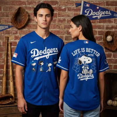 Blue Dodgers Jersey With Peanuts Characters – Limited Edition Fan Gear