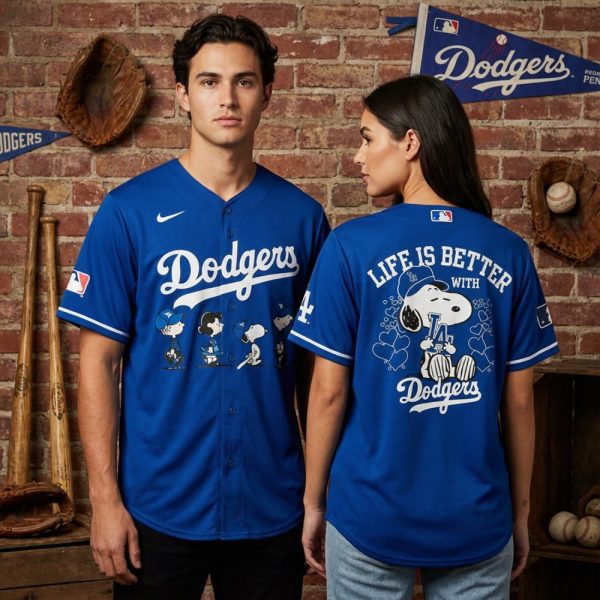 Blue Dodgers Jersey With Peanuts Characters – Limited Edition Fan Gear