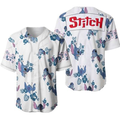 Stitch Baseball Jersey - Cute Blue Alien Design, Comfortable & Stylish, Perfect Gift!