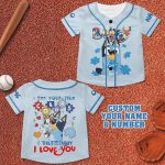 Custom Bluey Baseball Jersey - Personalize Name & Number, True Colors Design, Perfect Gift!