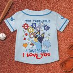Custom Bluey Baseball Jersey - Personalize Name & Number, True Colors Design, Perfect Gift!
