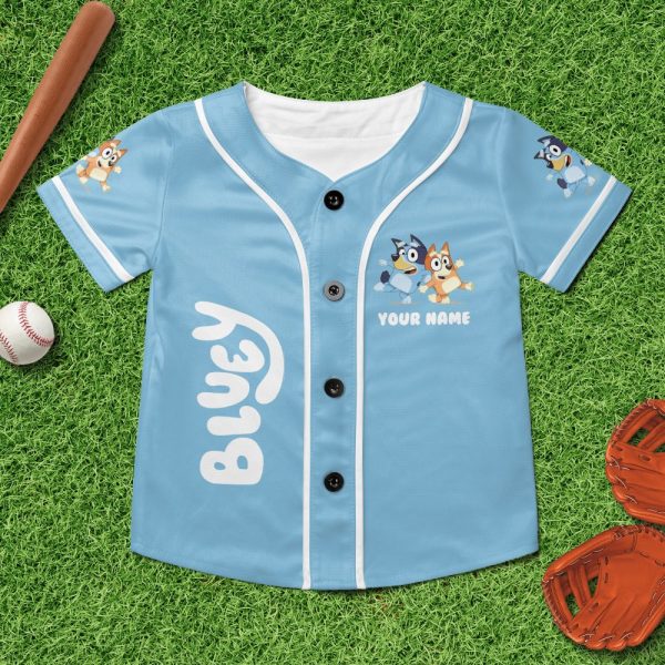 Custom Bluey Baseball Jersey - Personalize With Any Name - Perfect Gift For Kids!