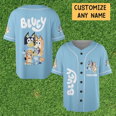 Custom Bluey Baseball Jersey - Personalize With Any Name - Perfect Gift For Kids!