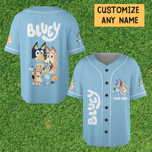 Custom Bluey Baseball Jersey - Personalize With Any Name - Perfect Gift For Kids!