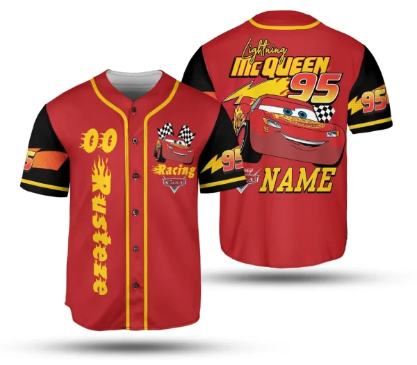 Custom Lightning Mcqueen Racing Jersey - Personalized Kids T-Shirt With Name & Number