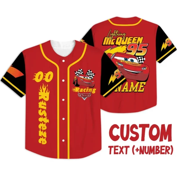 Custom Lightning Mcqueen Racing Jersey - Personalized Kids T-Shirt With Name & Number