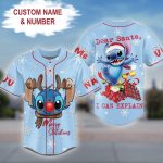 Custom Christmas Stitch Baseball Jersey - Personalized Name & Number - Fun Holiday Gift!