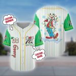 Custom Disney Holiday Baseball Jersey - Add Your Name & Number - Festive Goofy Design