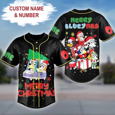 Custom Christmas Baseball Jersey - Personalized Name & Number - Festive Holiday Gift