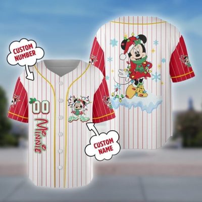 Custom Holiday-Themed Baseball Jersey - Personalized Name & Number Gift