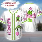 Custom Grinch Christmas Baseball Jersey - Personalized Name & Number Holiday Gift